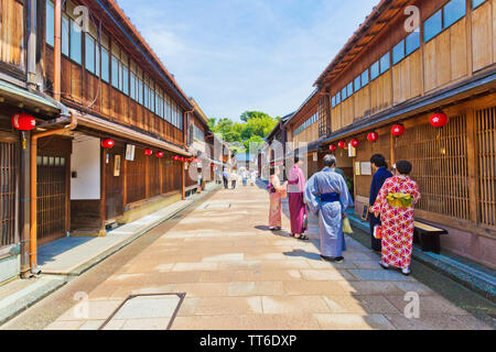 Higashi Chaya Bezirke, einem historischen Straßen von Kanazawa, Japan. Stockfoto