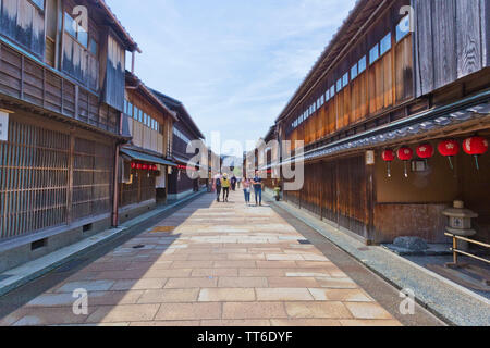 Higashi Chaya Bezirke, einem historischen Straßen von Kanazawa, Japan. Stockfoto