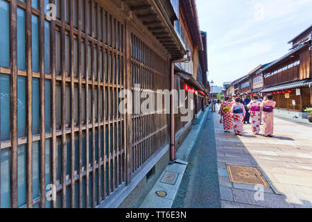 Higashi Chaya Bezirke, einem historischen Straßen von Kanazawa, Japan. Stockfoto