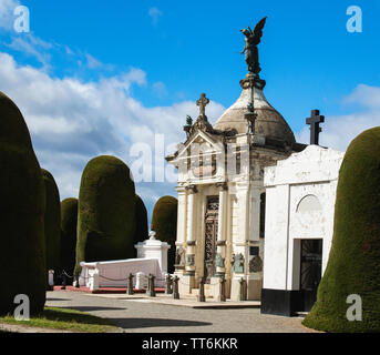 Punta Arenas Friedhof (offiziell Friedhof kommunalen Sara Braun) ist die Grabstätte für viele berühmte Persönlichkeiten der Stadt. Punta Arenas, Chile. Stockfoto
