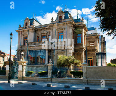 Punta Arenas Rathaus auf der Plaza de Armas Munoz Gamero, Punta Arenas, Magallanes Provinz Patagonien, Chile, Südamerika Stockfoto