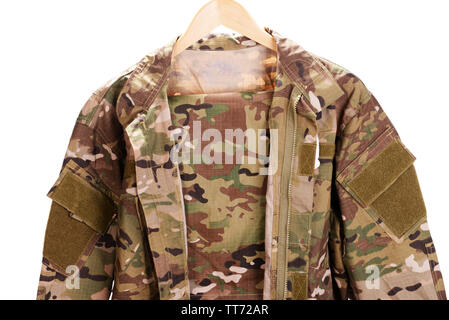 Uniformen khaki isoliert auf weißem Stockfoto