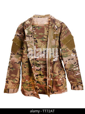 Uniformen khaki isoliert auf weißem Stockfoto