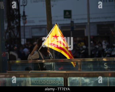 Katalanische Unabhängigkeit Proteste in Barcelona, Oktober 2017 Stockfoto