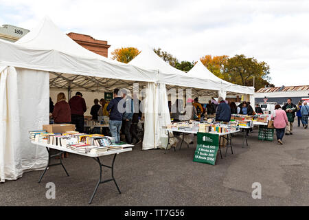 Clunes Booktown Festival in den 1850er Gold mining Stadt Clunes in Victoria, Australien. Stockfoto