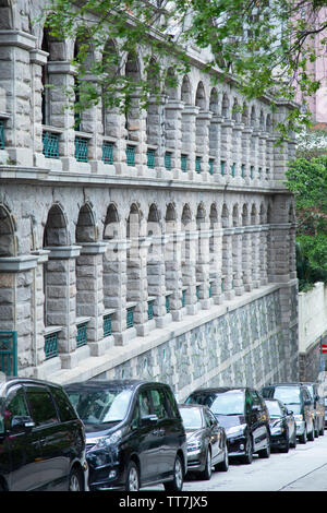 Fassade der Alten psychiatrischen Klinik, Sai Ying Pun, Hong Kong Island, Hong Kong Stockfoto