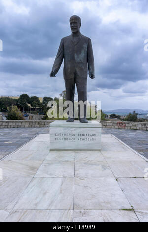 Heraklion, Kreta/Griechenland. Statue von Eleftherios Venizelos im Zentrum von Heraklion. Hervorragenden griechischen Führer des frühen 20. Jahrhunderts Stockfoto