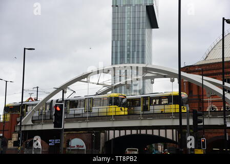 Manchester-Straßenbahn Stockfoto