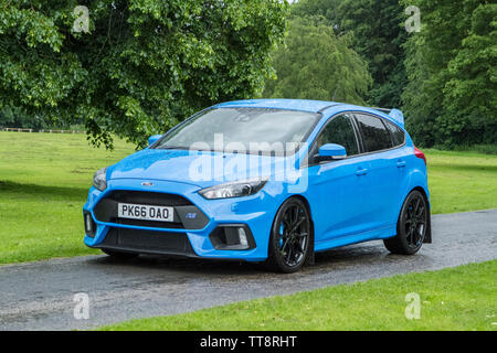 Leyland, Lancashire. UK. Ford Focus RS Populär vintage, American Classic collectible Veteran super Autos, zukünftigen modernen Stockfoto