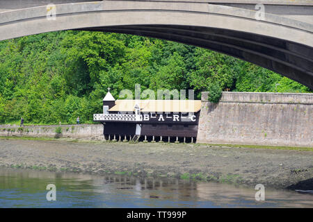 Berwick Amateur Rowing Club auf dem Fluss Tweed Stockfoto