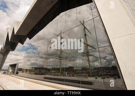 Das wichtigste Exponat, das Tall Ship.at Riverside Museum Stockfoto