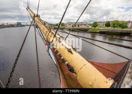 Das wichtigste Exponat, das Tall Ship.at Riverside Museum Stockfoto