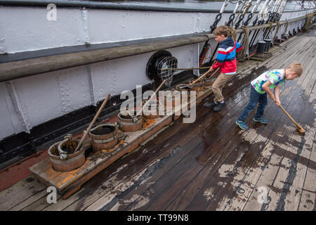 Das wichtigste Exponat, das Tall Ship.at Riverside Museum Stockfoto