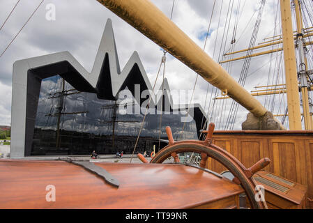 Das wichtigste Exponat, das Tall Ship.at Riverside Museum Stockfoto