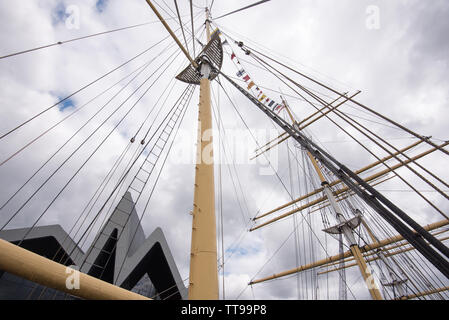 Das wichtigste Exponat, das Tall Ship.at Riverside Museum Stockfoto