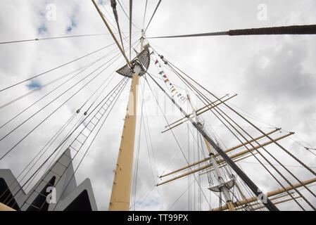 Das wichtigste Exponat, das Tall Ship.at Riverside Museum Stockfoto