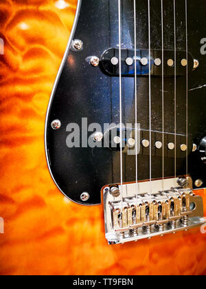 E-Gitarre Körper schließen Details Stockfoto