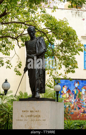 Statue von Simon Bolivar in Havanna, Kuba Stockfoto