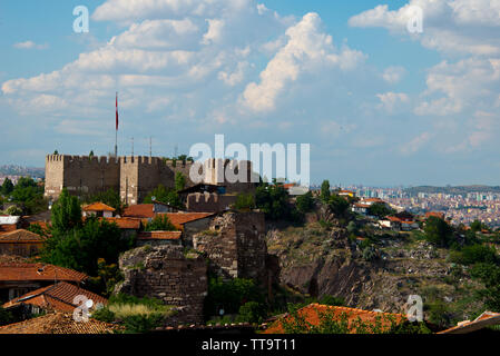 Stadtbild der türkischen Hauptstadt Ankara, von den antiken Burg von Ankara gesehen Stockfoto