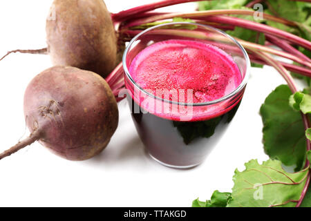 Frische Zuckerrüben Saft, Nahaufnahme Stockfoto