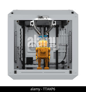 3D-rendering Roboter Tin Toy Modell in 3d-Drucker Stockfoto