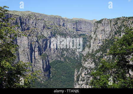 Die Vikos Schlucht Landschaft Zagoria Epirus Griechenland Stockfoto