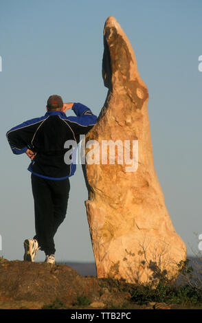 Der Living Desert Reserve liegt 9 km von Broken Hill, innerhalb der Living Desert ist die Skulptur Symposium (12 Skulpturen). NSW, Australien. Stockfoto