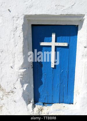 Heiligen Tempel der Feststellung der Ikone der Agia Pelagia, Strand Agia Pelagia, Kreta, Griechenland. Stockfoto