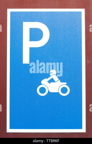 Schild Motorrad Parkplatz, Deutschland, Europa Stockfoto