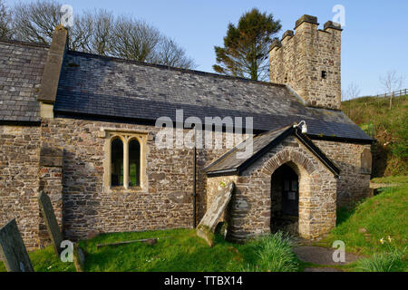 St. Peter, Trentishoe, Exmoor, Devon, UK Denkmalgeschützte Kirche aus dem 15. Jahrhundert Stockfoto