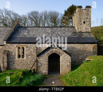 St. Peter, Trentishoe, Exmoor, Devon, UK Denkmalgeschützte Kirche aus dem 15. Jahrhundert Stockfoto