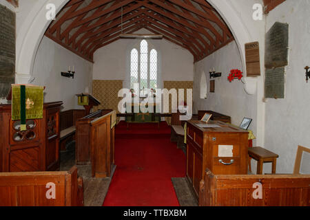 St. Peter, Trentishoe, Exmoor, Devon, UK Denkmalgeschützte Kirche aus dem 15. Jahrhundert Stockfoto