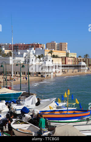 Spanien, Andalusien, Cadiz, Playa de la Caleta, Strand, Stockfoto