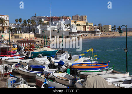 Spanien, Andalusien, Cadiz, Playa de la Caleta, Strand, Stockfoto