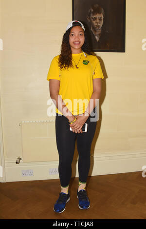 Mittagessen des Jamaika Women Football Teams vor dem Turnier der Frauen-Weltmeisterschaft 2019 in Frankreich, London, Großbritannien, 30. Mai 201. Anerkennung: Alamy Stockfoto