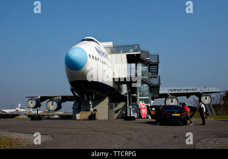 Die Jumbo, Boutique Hotel, das aus einem alten 747, der Flughafen Arlanda, Stockholm. Stockfoto