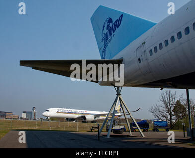 Die Jumbo, Boutique Hotel, das aus einem alten 747, der Flughafen Arlanda, Stockholm. Stockfoto