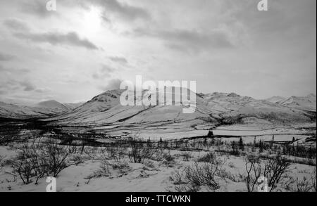 Tombstone Territorial finden Ende März, Yukon, Kanada Stockfoto