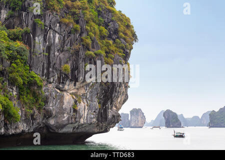 Kalkstein Inseln in Ha Long Bucht in der Nähe von Insel Cat Ba, Hai Phong Provinz, Vietnam, Asien Stockfoto