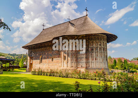 In der Bukowina, Rumänien - August 5th, 2018: Das Kloster Humor, eines der berühmten Klöster der Bukowina, Rumänien Stockfoto