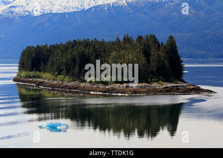 Insel in Endicott Arm, Holkham Bay, Juneau, Alaska, USA Stockfoto