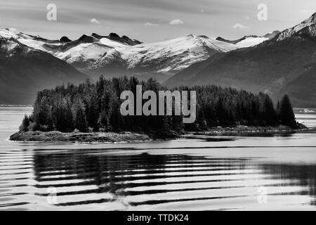 Insel in Endicott Arm, Holkham Bay, Juneau, Alaska, USA Stockfoto