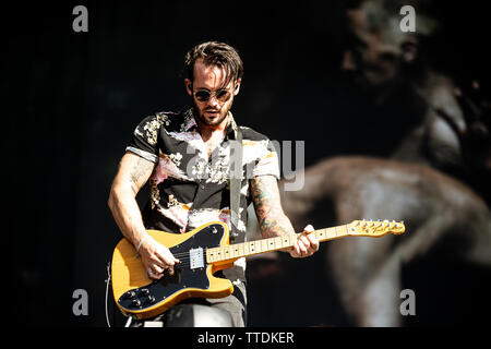 Florenz Italien 16. Juni 2019 Redakteure leben in Firenze Rocks - Ippodromo del Visarno Justin Lockey Gitarrist Performin firenze © Andrea Ripamonti / Alamy Stockfoto