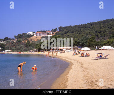 Troulos Beach, Skiathos, Sporaden, Thessalien, Griechenland Stockfoto