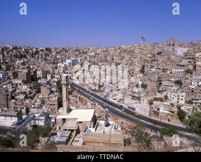 Stadt Panorama vom Römischen Theater, Amman, Jordanien Stockfoto