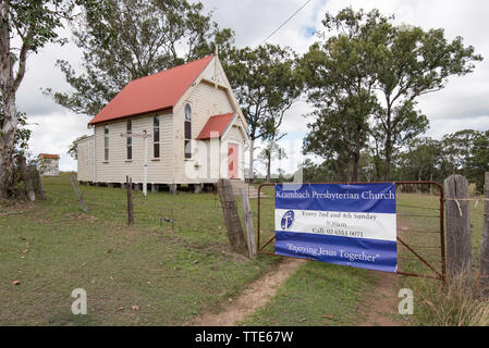 Die Presbyterianische Kirche im Dorf Krambach (2016: 378) im Inland von der Mitte der Nordküste von New South Wales, Australien Stockfoto