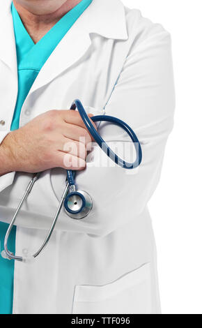 Doktor mit Stethoskop, close-up Stockfoto