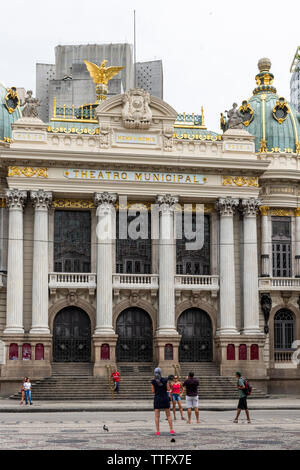 Fassade der Städtischen Theater Cinelandia Square, der historischen Innenstadt Stockfoto