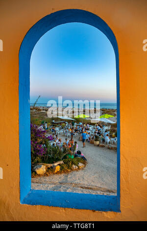 La Ballena Verde Bar Chiringuito. Zahara de los Atunes. Barbate Gemeinde. Costa de la Luz. Cadiz Provinz. Andalusien. Andalusien. Spanien Stockfoto