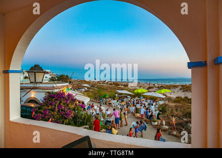 La Ballena Verde Bar Chiringuito. Zahara de los Atunes. Barbate Gemeinde. Costa de la Luz. Cadiz Provinz. Andalusien. Andalusien. Spanien Stockfoto